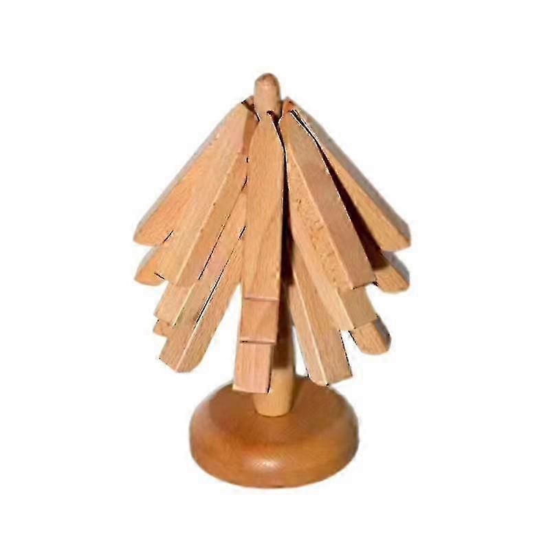 Sottopentola in legno per piatti caldi Cuscinetto isolante, set di sottopentola a forma di albero, Gif di Natale