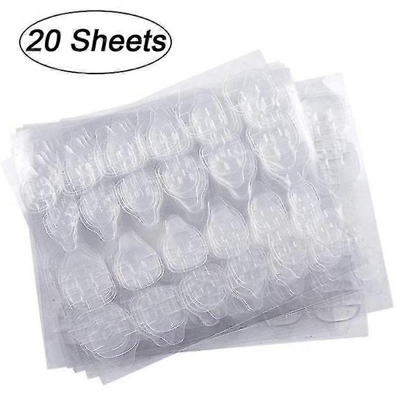 Barsinfi pol 240szt Dwustronnie samoprzylepne tabletki do paznokci, Naklejki z klejem do paznokci Samoprzylepne przezroczyste tabletki z klejem do paznokci