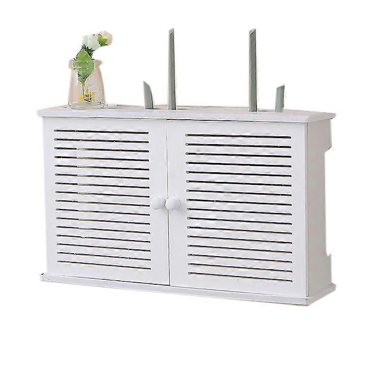 Wireless Wifi Router Storage Boxes Wooden Box Cable Power Plus Wire Bracket Wall Hanging Plug Board
