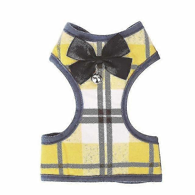 adjustable bow plaid vest lead pull rope leash for cat dog pet(l)