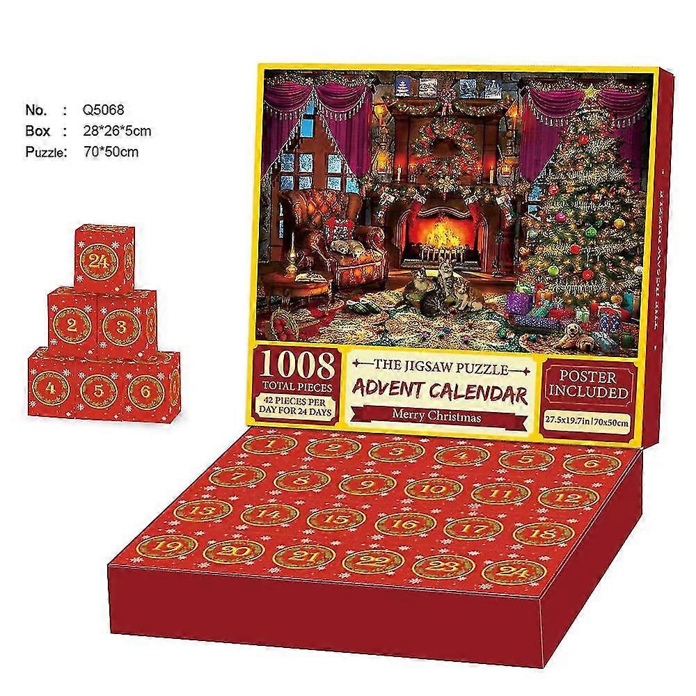 Advent Calendar, Jigsaw Puzzle, 1008 Piece Puzzle 24 Days Countdown to Christmas Advent Calendar