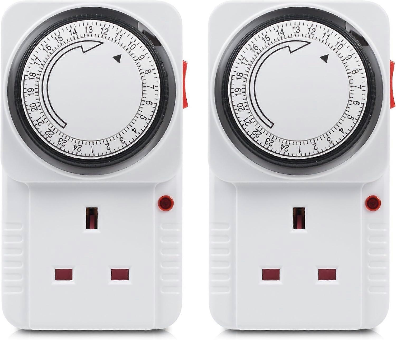24 Hour Programmable Mechanical Timer Plug Switch, Energy Saving UK Plug-in Indoor Timer Socket