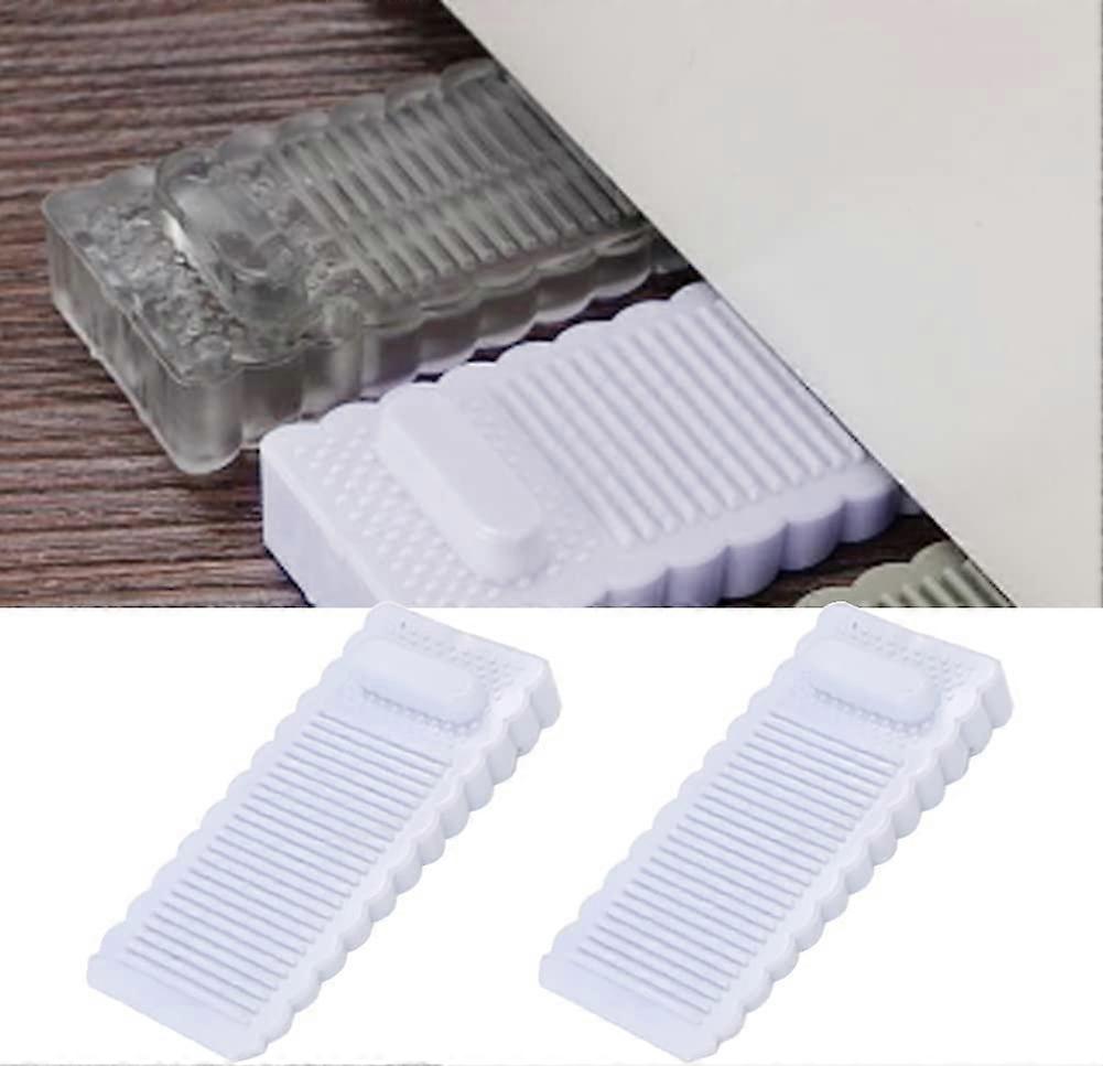 2 Pieces rubber stop, height -adjustable, door protection - Transparent+blue