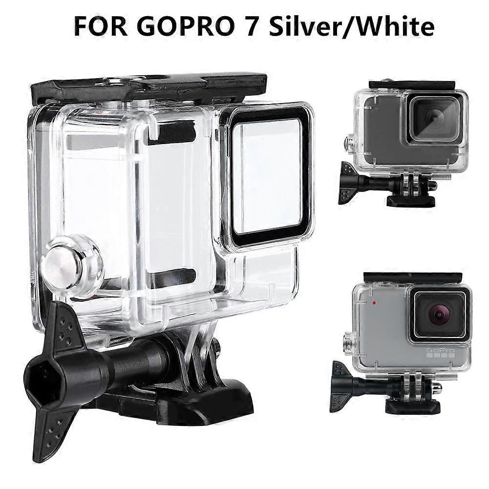 Waterproof Housing Case for GoPro Hero 7 White & Silver Protective 60m Underwater Dive Case Shell for Go Pro Hero7 Action Camera