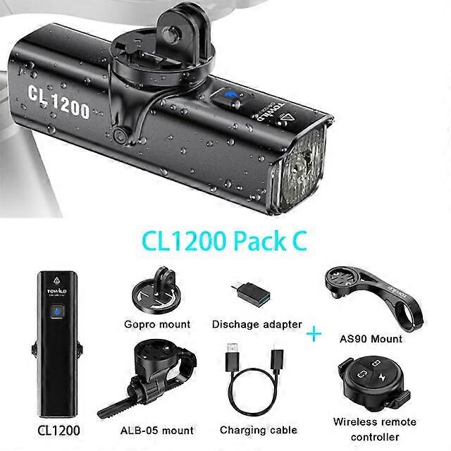 Towild CL1200 مصباح أمامي للدراجة قابل لإعادة الشحن عبر USB LED 1200 لومن 4000 مللي أمبير في الساعة مصباح أمامي مقاوم للماء ملحقات الدراجة - مصابيح الدراجات