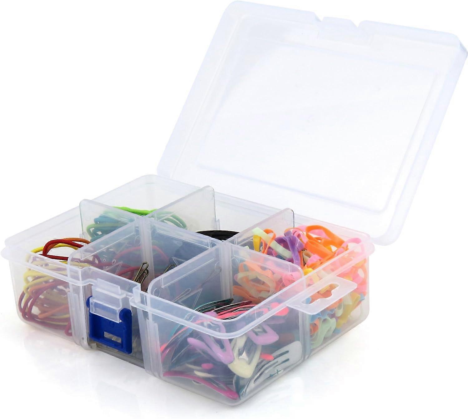 Clear Plastic Multi Purpose Crafts Organiser 6 Compartment Storage Box