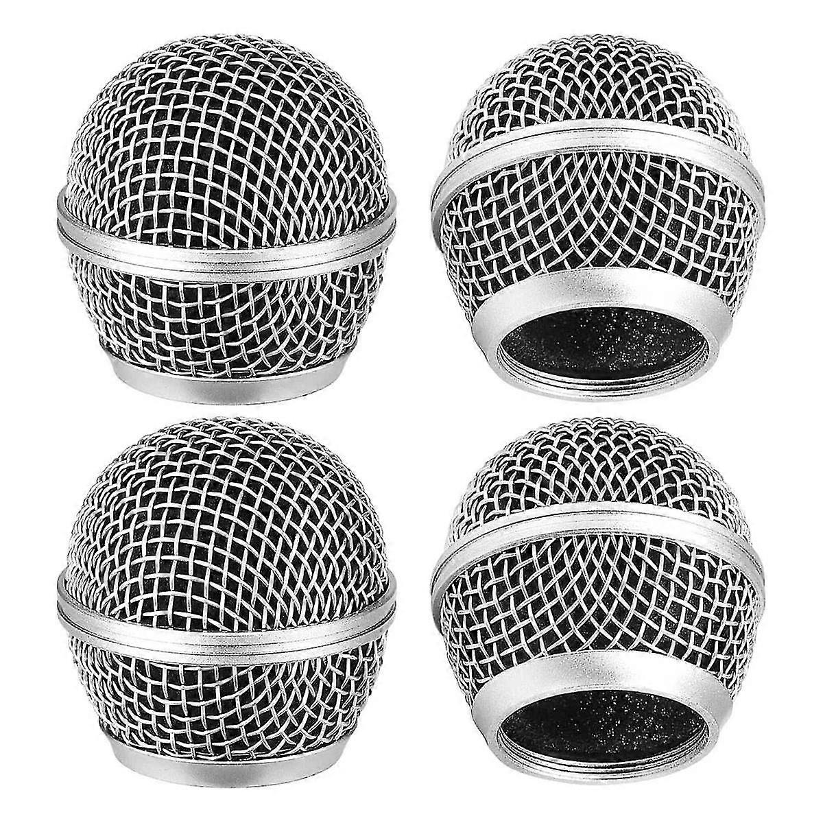 4pcs Mic Grille Replacement, Mesh Microphone Grill Head For Sm58 Wireless Microphone Wired Mics
