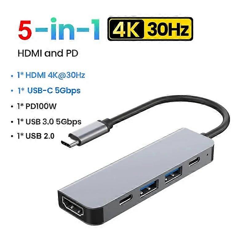 For Laptop 8 IN 1 USB C HUB 4K60Hz Type C to HDMI 2.0 RJ45 PD 100W Docking station For Macbook iPad M2 M1 Samsung USB 3.0 HUB