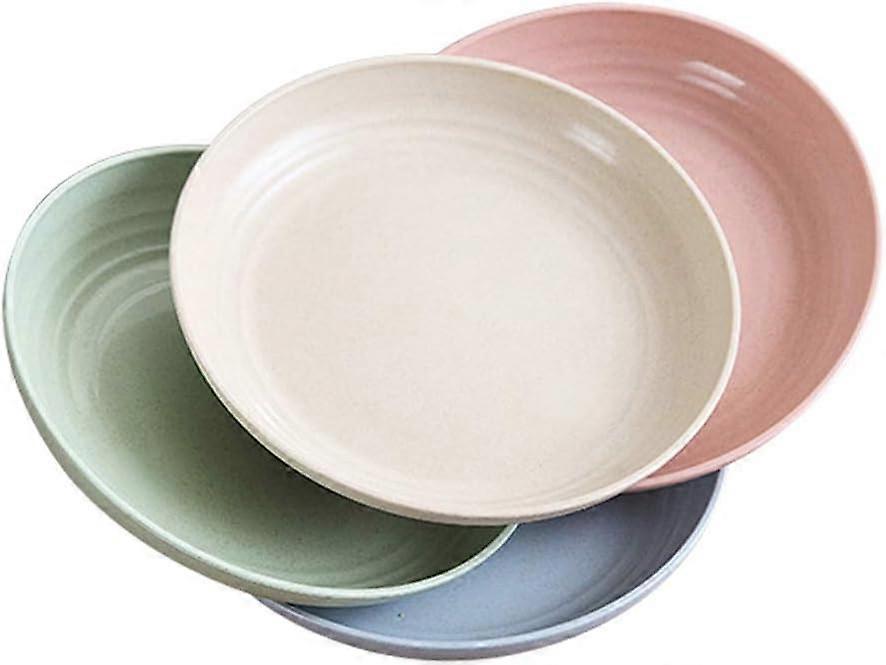 4Pcs 7.8in Wheat Stalk Dinner Plates Microwave & Dishwasher Safe