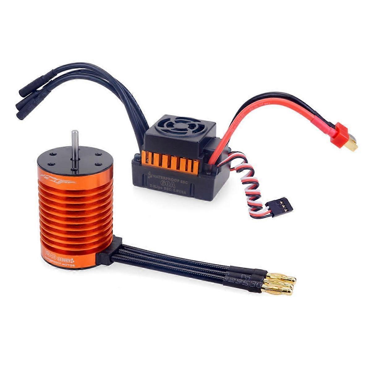 Waterproof F540 4370Kv Rc Brushless Motor with 60A Esc Combo Set for Rc Car