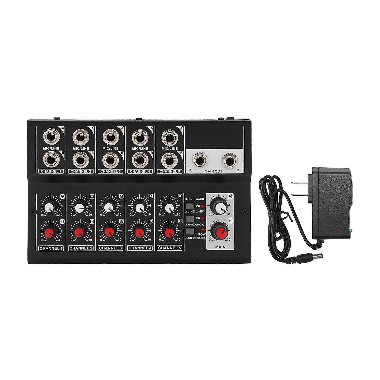 10 Channel Mixing Console Audios Mixer Sound Mixing Board with 2 Main Volume Knobs AC100240V