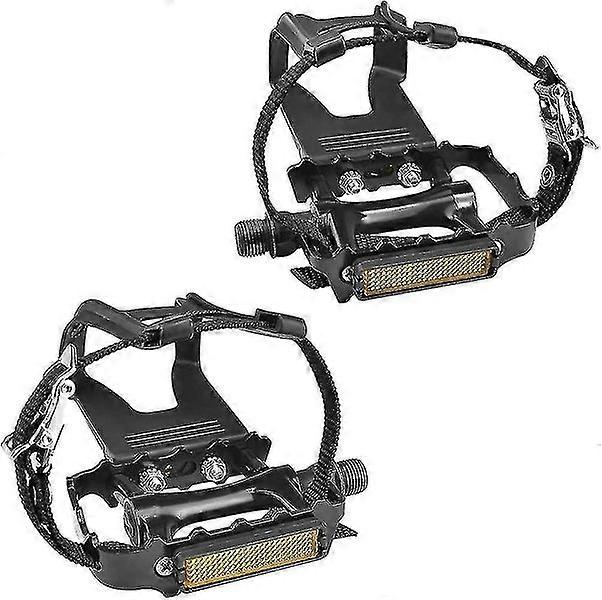 Cykelpedaler med clips og remme til spin, motion og udendørs cykler