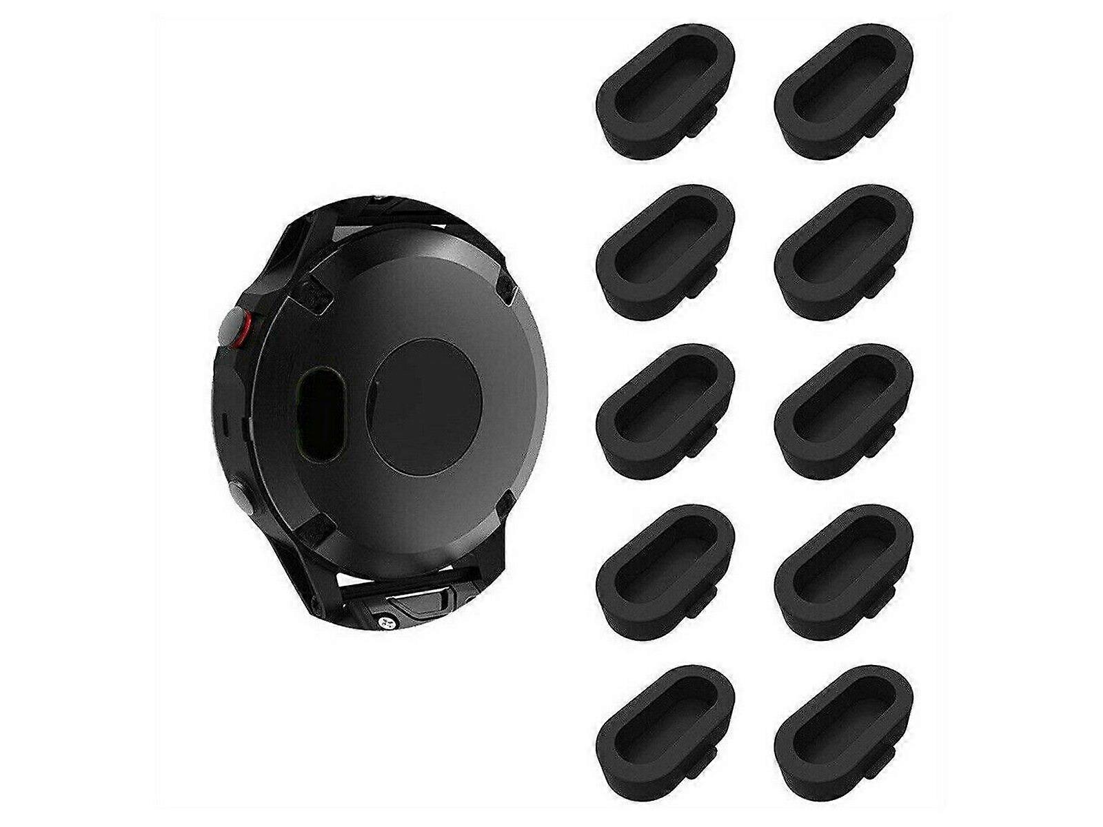 10Pcs for Garmin Smartwatch Charging Port Protector Silicone Dust Plug Black