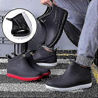 Fashion Rain Boots For Men With Detachable Cotton Cover Soft Comfortable Shoes Non-slip Short Boots