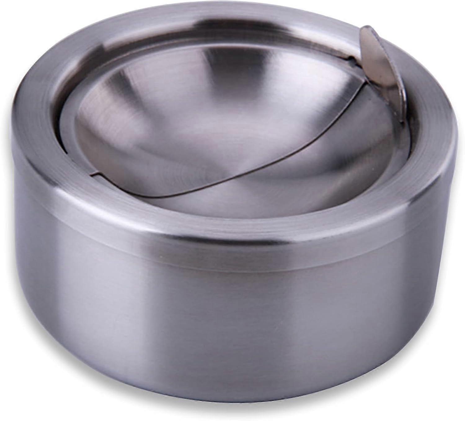 Outdoor Ashtray with Lid, Flip Top Stainless Steel Ash Tray, Metal  Windproof Cigarette Ashtrays for Indoor or Outdoor Use, Desktop Ashtray  Office Pati