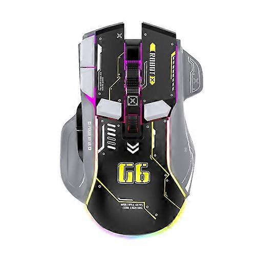 HXSJ G6 10 Keys RGB 12800DPI Tri-mode Wireless Gaming Mouse