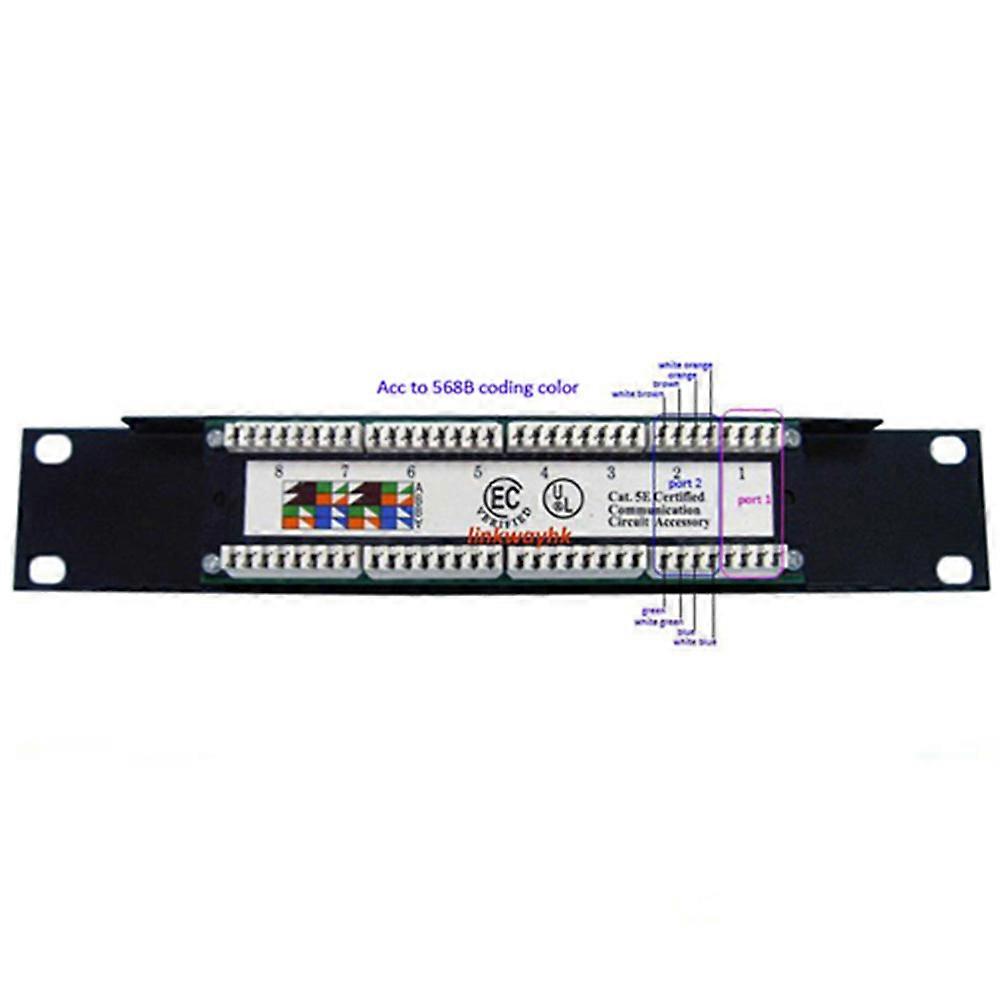 Cat5e Cat6 RJ45 Netzwerk 8port Patchfeld 1U-10 Zoll Rackmontage-Netzwerk Modularer Verteilerrahmen Netzwerkkabeladapter