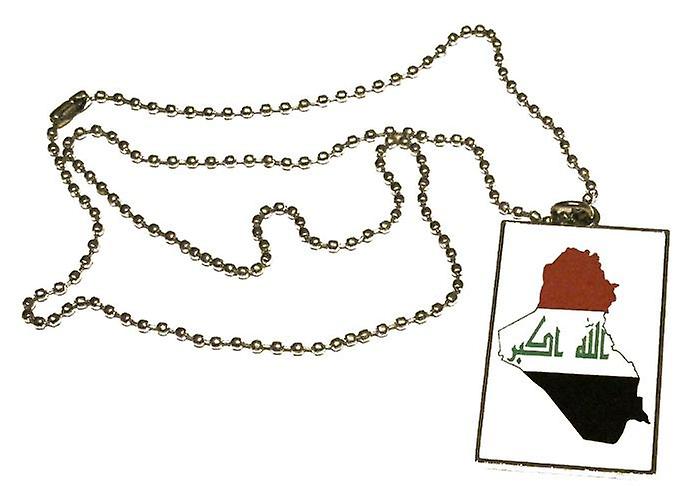 Iraq map flag necklace 