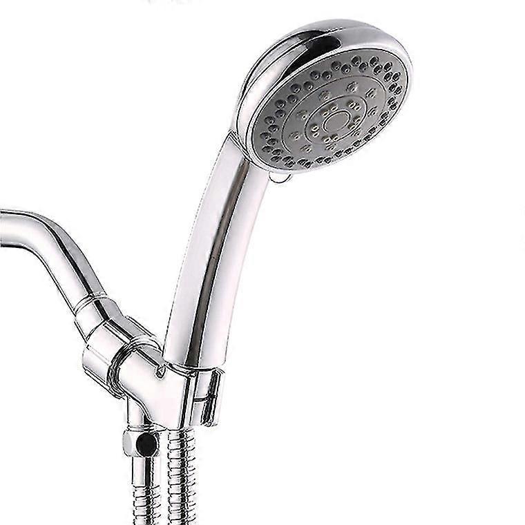 Chrome Finish Handheld Shower With Hose Five Function Pause Mode Showerhead