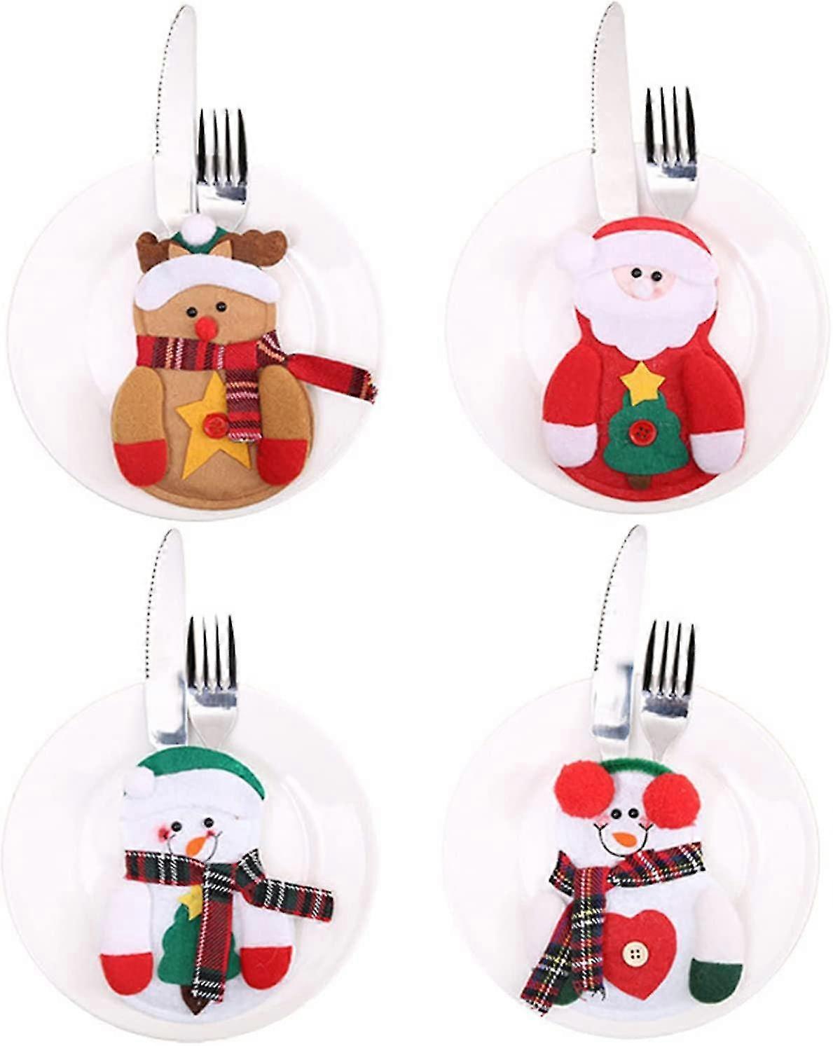 4pcs Christmas Cutlery Holders