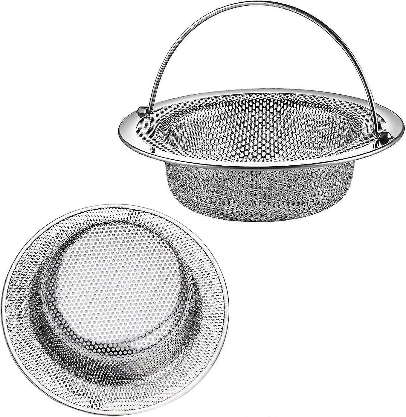2 Pcs Upgraded Kitchen Sink Strainer With Handle, 4.5" Diameter Kitchen Drain