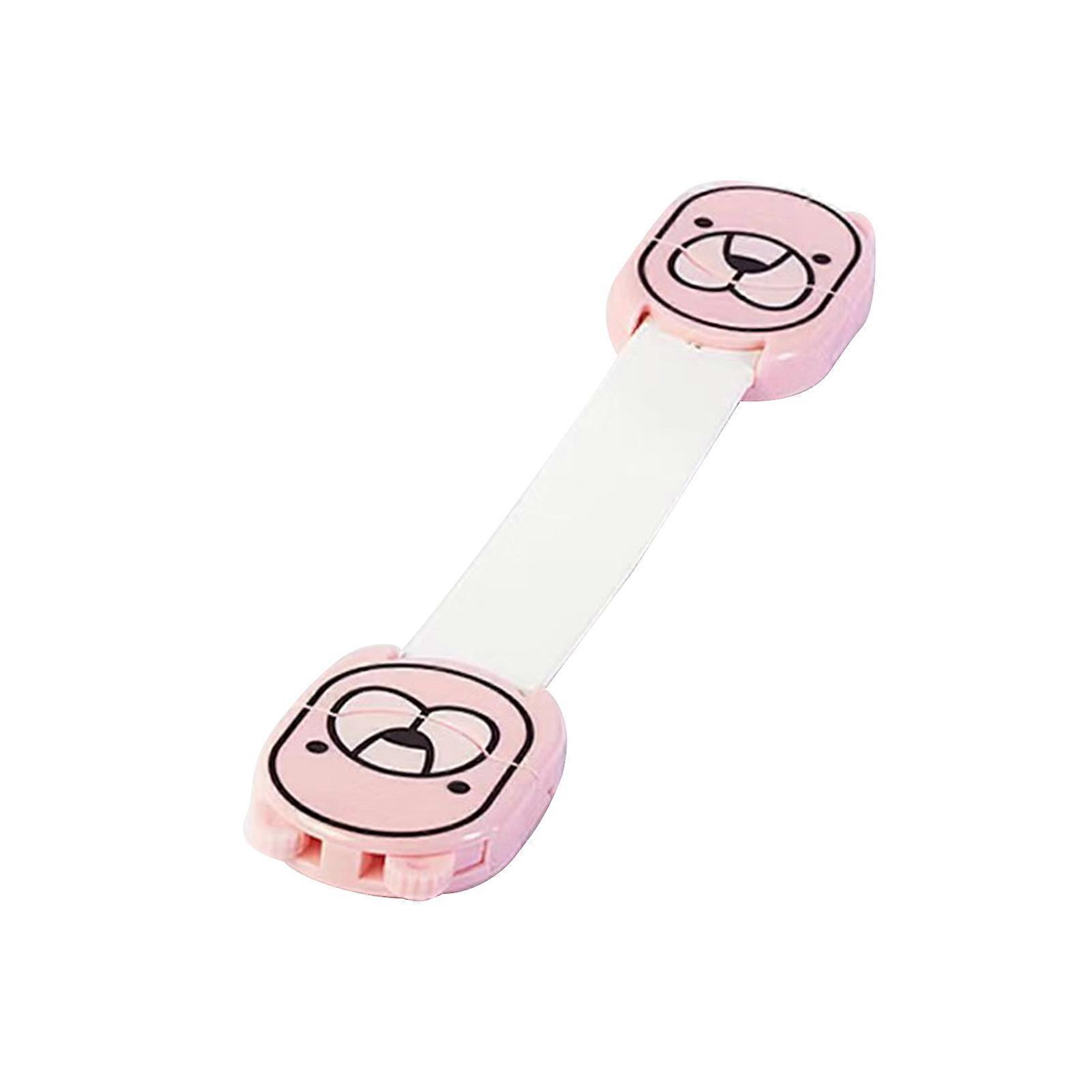 10Pcs Child Safety Strap Locks Baby Proofing Adhesive Latch Cabinet Drawer Door Blocker Pink