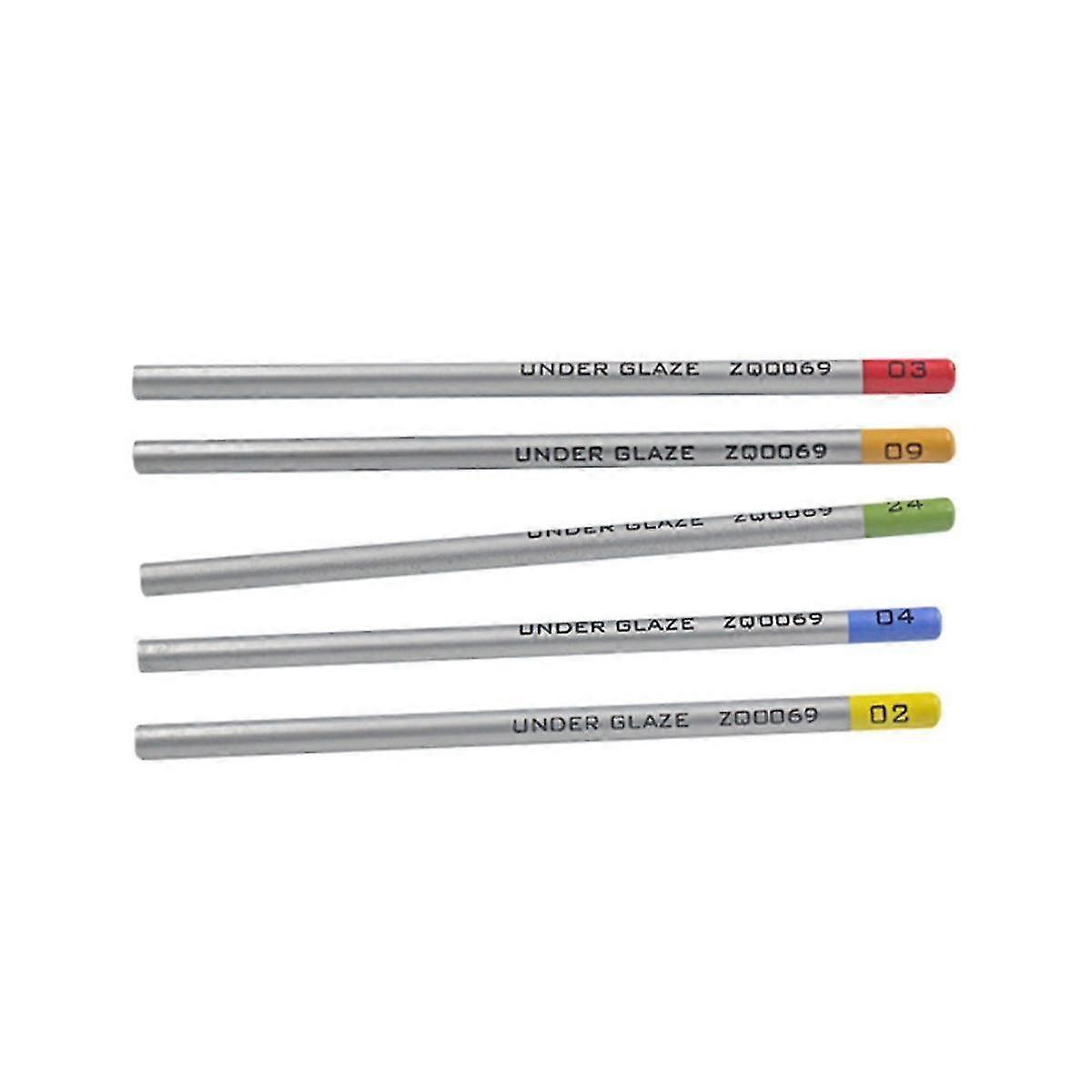 5 قطع أقلام رصاص تحت التزجيج للفخار لتزيين الزجاج المنصهر وتحت السيراميك التزجيج أ