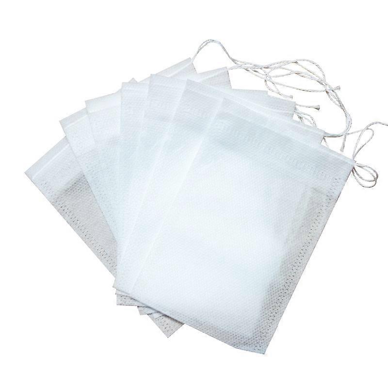 Disposable Tea Filter Bags Set of 200, Single-use Paper Tea Bag with Drawstring, Empty Tea Infuser Bag
