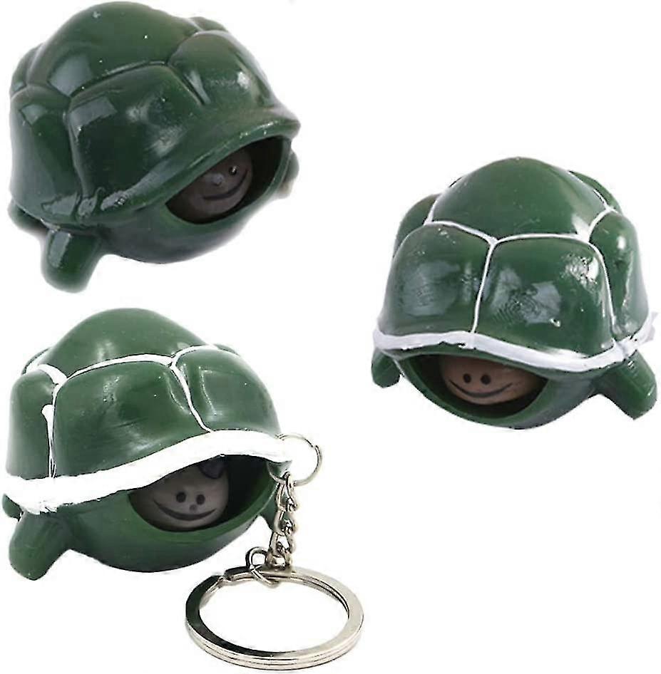 Turtle Squeeze Toy Turtle Squeeze Pops Out Head Keyring Pendant Creative Decompression Toy Childrens Adult Toys (random Color) (3pcs