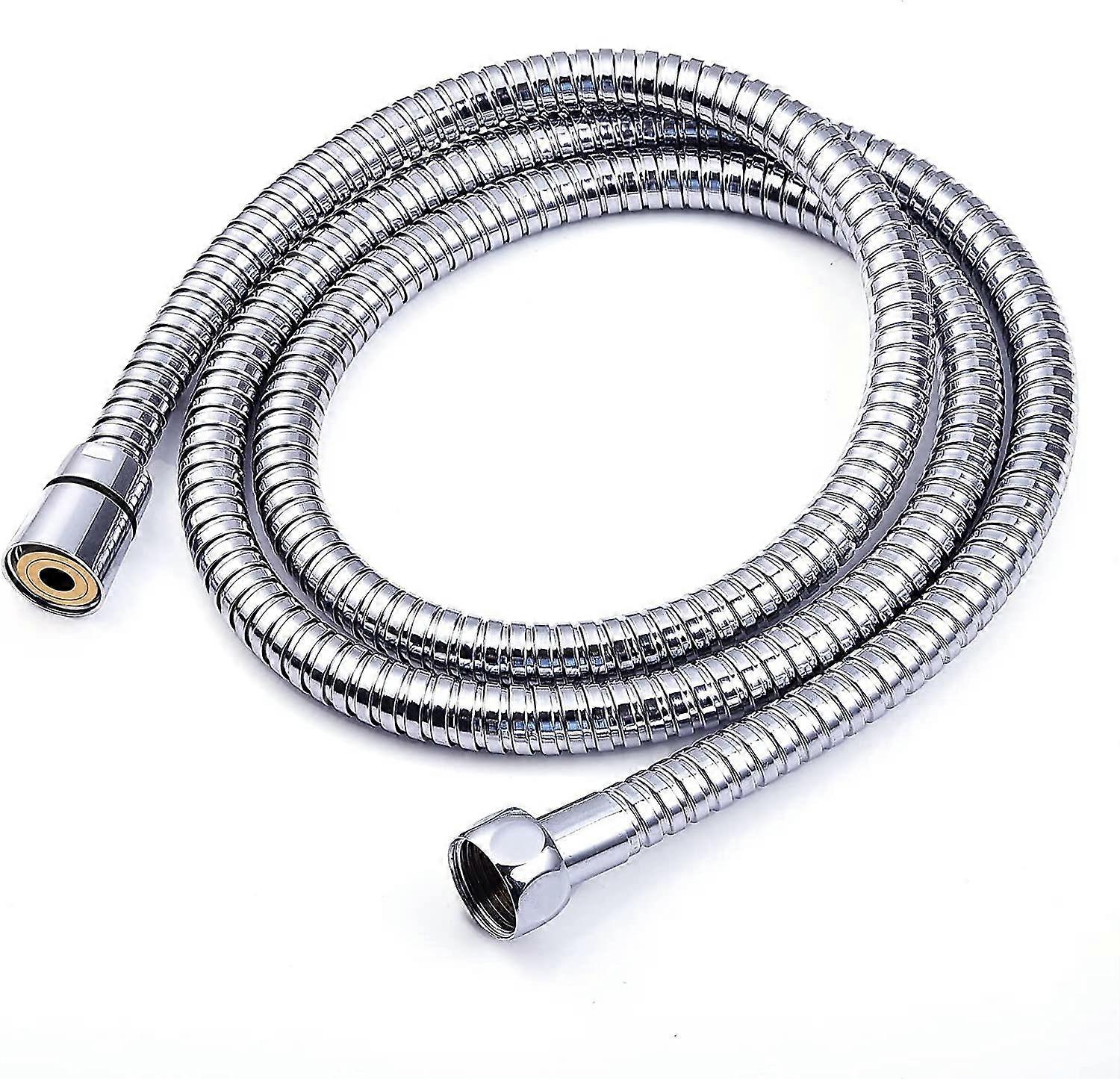 Mangueira de chuveiro 1,5m, mangueira de chuveiro premium com proteção contra torção dupla, mangueira de chuveiro de aço inoxidável flexível e resistente à torção com cromo, con universal