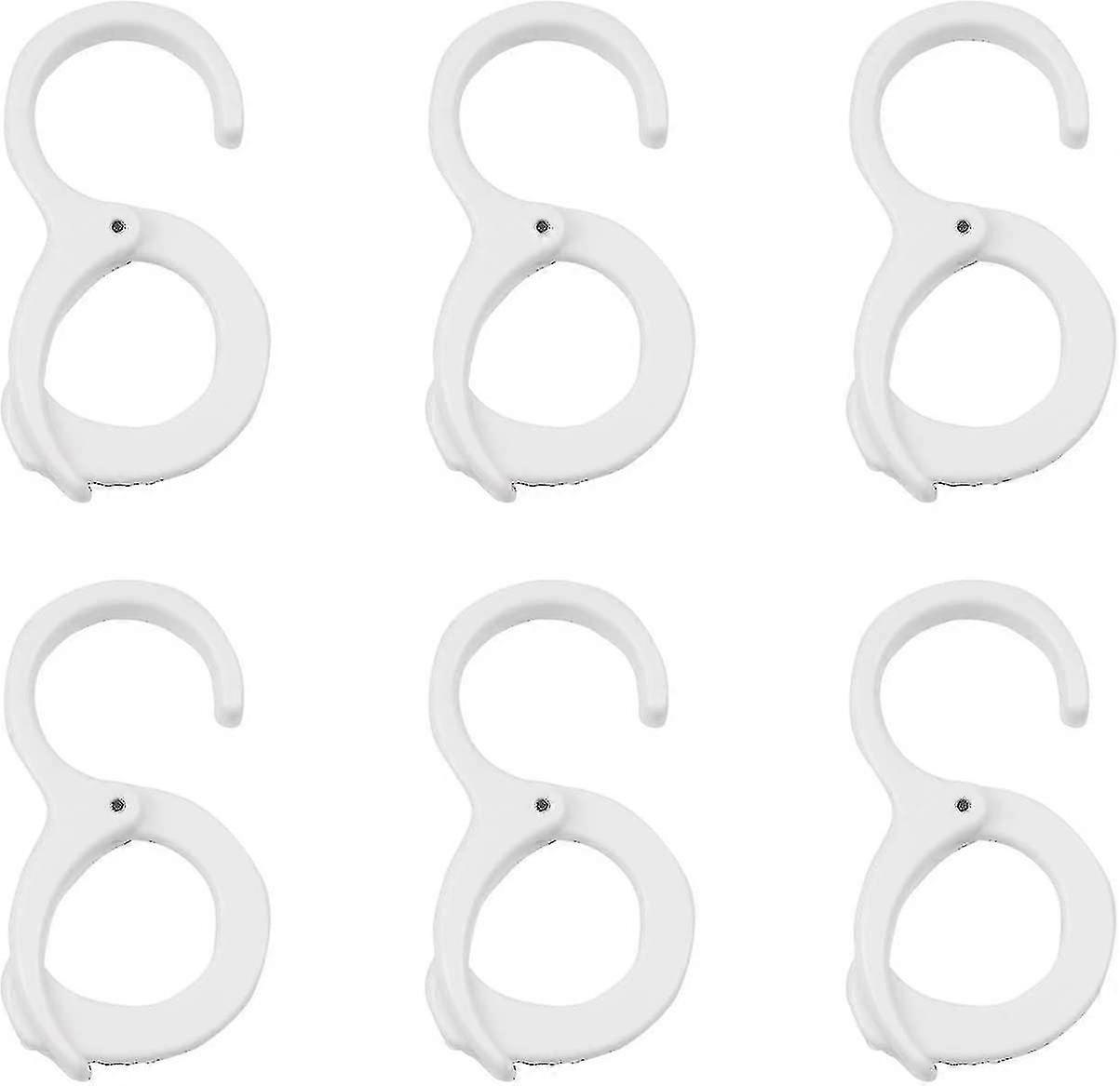 6 Pcs Multi-function Clip Hanging Hooks, White