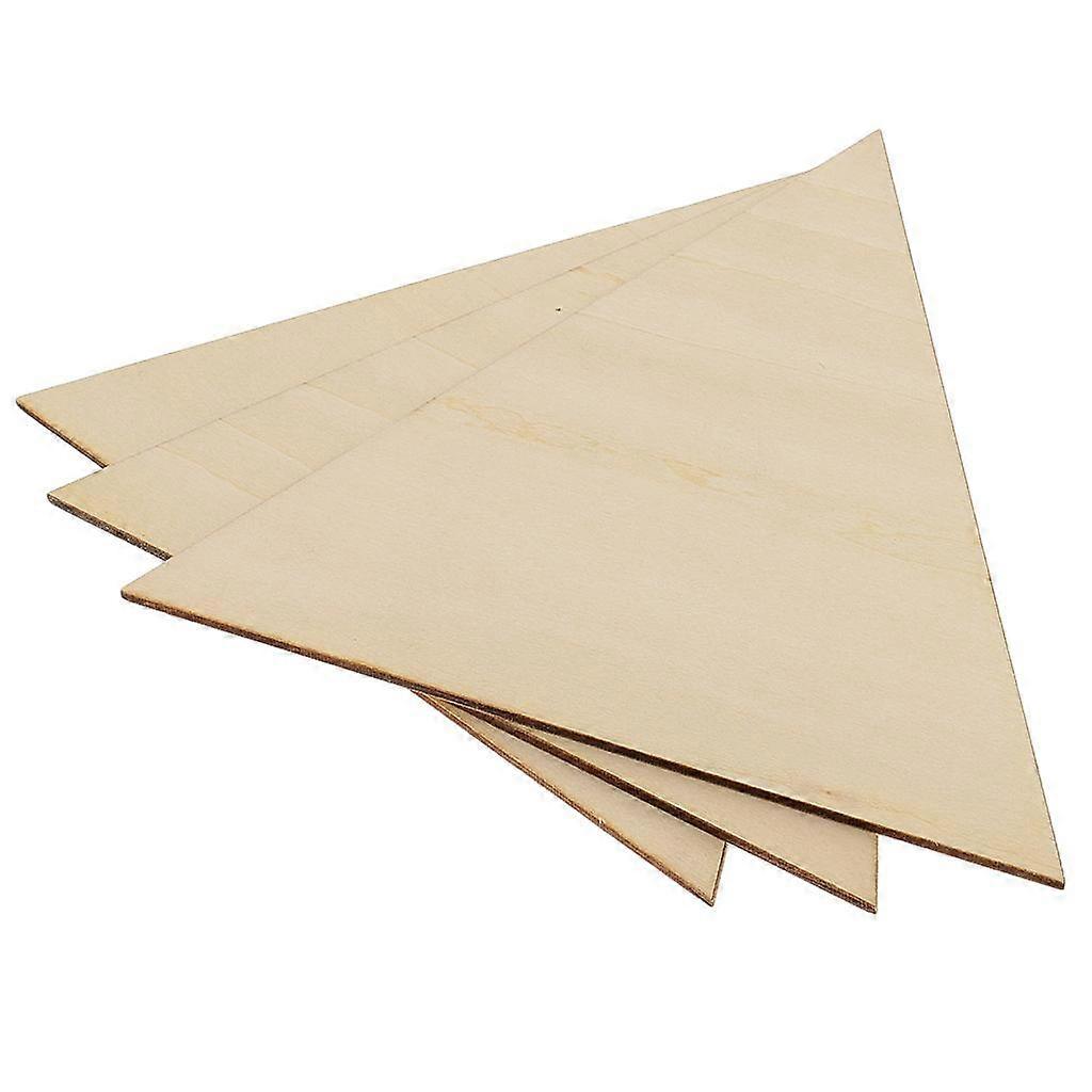 2x Natural Unfinished Triangle Wooden Slices Triangle Cutout 1/9 Inch Thickness - 160mm