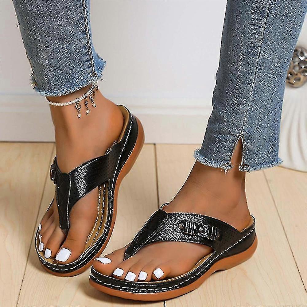 Women's Orthopedic Sandals Wedge Flip-flops Outer Beach Sandals Comfortable Shoes With Ergonomic Soles