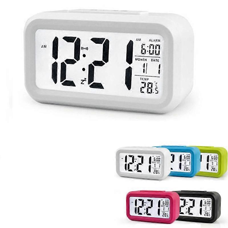 Alarm Snooze Clock Night Light Thermometer Digital LED Display Battery Operated