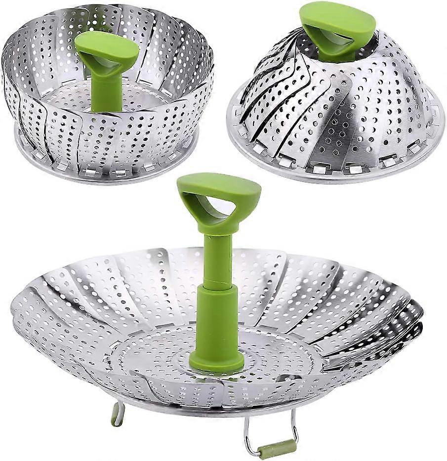 Vegetable Steamer Basket - Stainless Steel Collapsible Steamer Insert, Adjustabl >