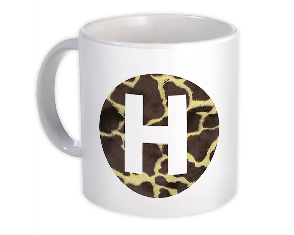 Gift Mug: Monogram Letter H Giraffe