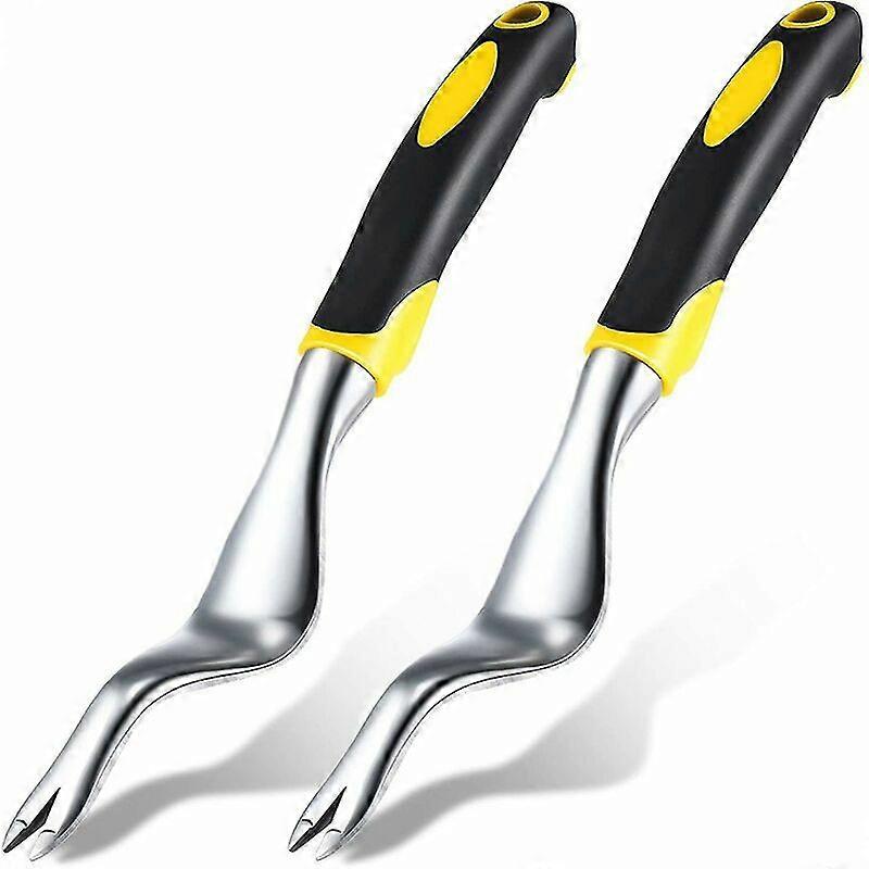 2pcs Hand Weeding Tools Garden Weeding Tools Root Puller (Yellow) -