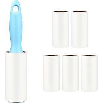 good Animal Hair Roller, Adhesive Hair Roller for Pets, Pack of Lint Adhesive Brush Refills 6 Rolls of 40 Diagonal Adhesive Sheets, Anti Hair Clothing