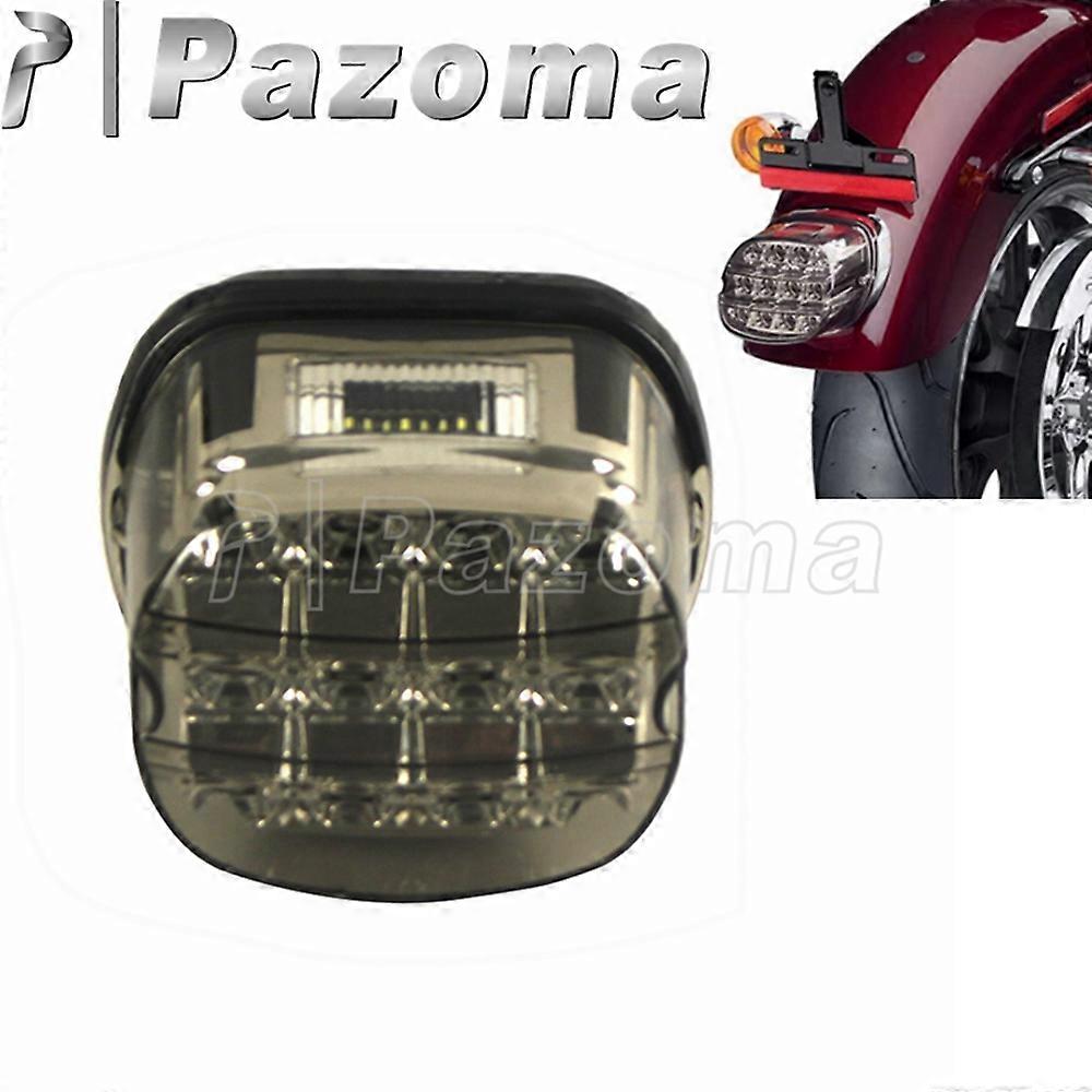 12V Smoke Rear LED Tailight Motorcycle License Plate Light Tail Brake Lamp For Harley Dyna Touring Softail Spoerster XL 67800355