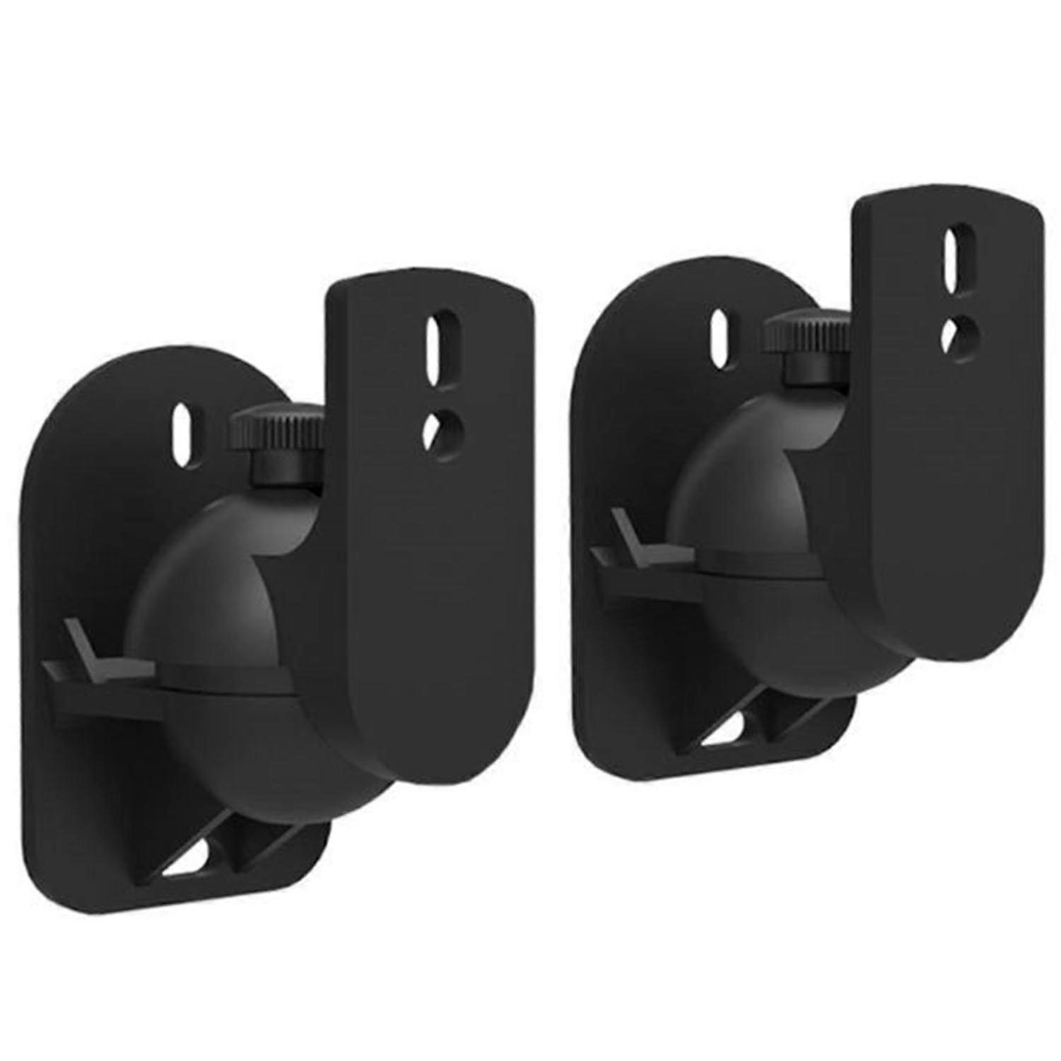 1 Pair Universal Satellite Speaker Wall Mount Bracket Ceiling Stand Clamp with Adjustable Swivel an