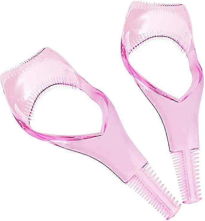 Mascara Eyelash Baffle Useful Cosmetic Mascara Eyelash Comb Applicator Helper Guide Card Assist Tool (pink) (2pcs)