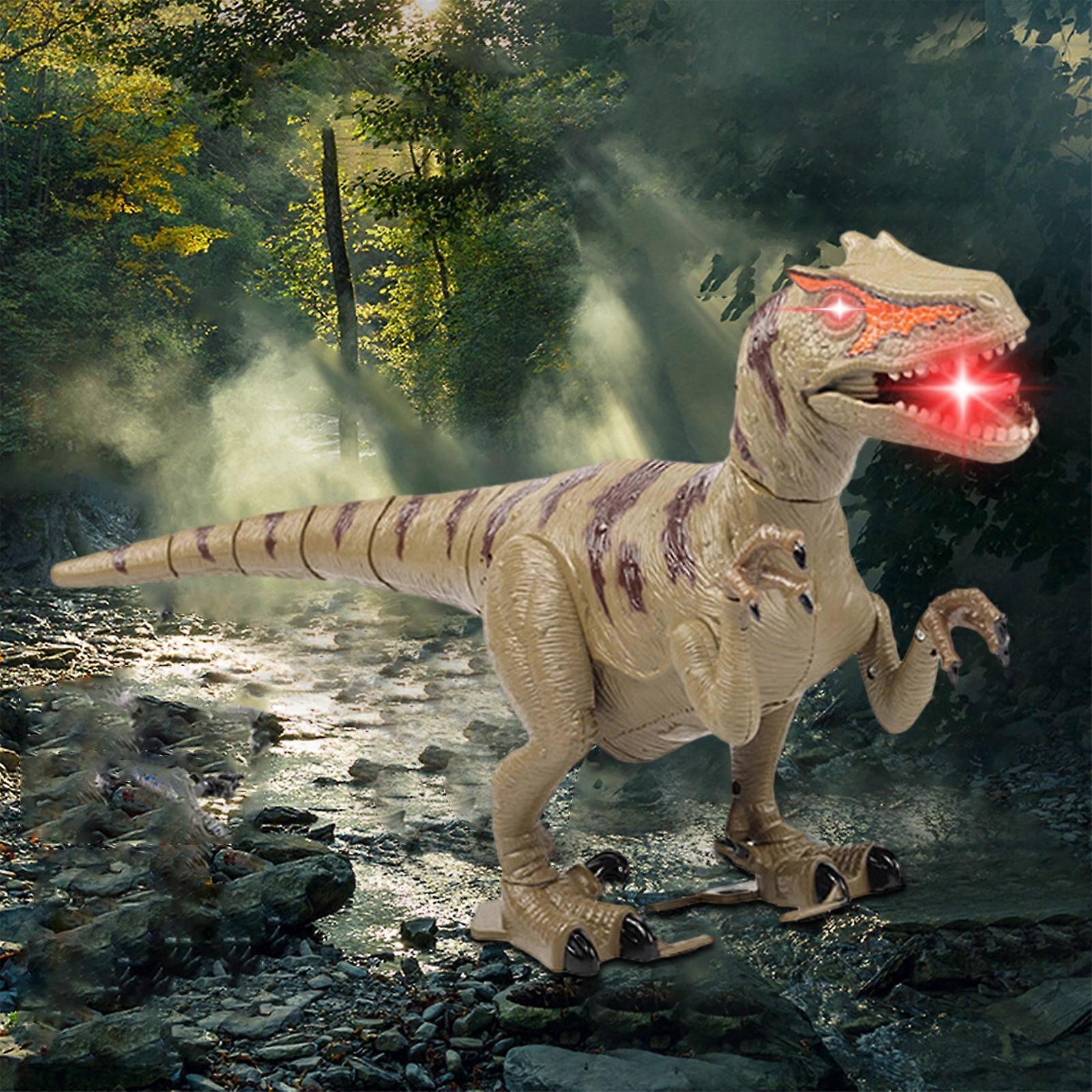 Walking Dinosaur,Dinosaur Robot, With Realistic Dinosaur,Moves While Making Roaring Sound,Wagging Tail And Neck, Glowing Mouth And Eyes