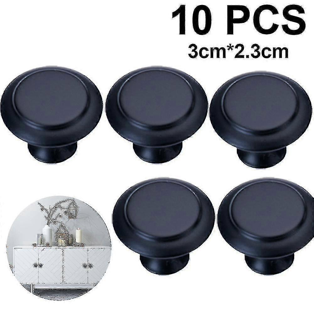 Cabinet Knobs, Drawer Knobs, Matte Zinc Alloy Handleblack10pcs