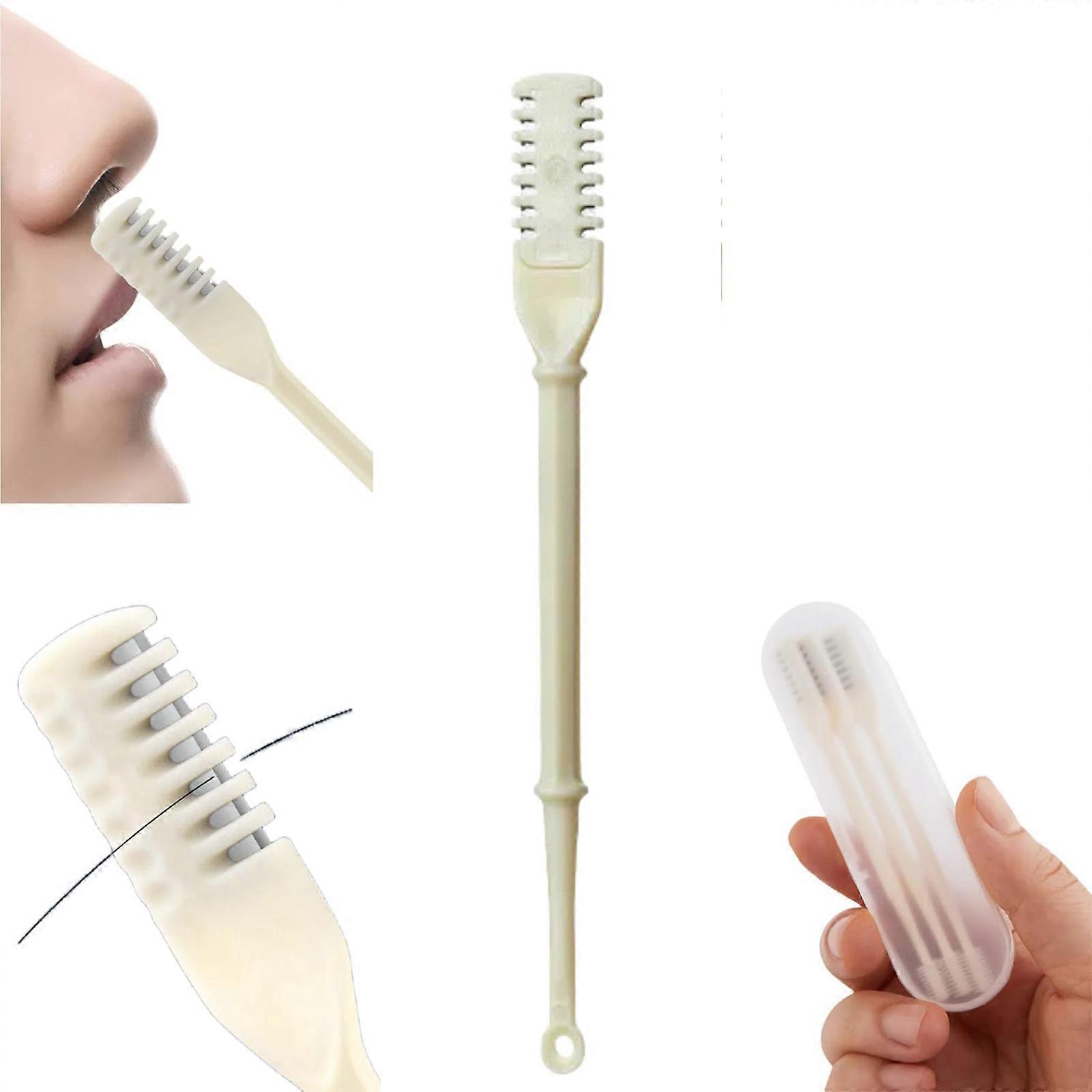 2-in-1鼻毛カッター、両面鼻毛ナイフ、鼻孔毛除去ツール360回転鼻毛トリマー、耳パイ付き手動鼻毛トリマー