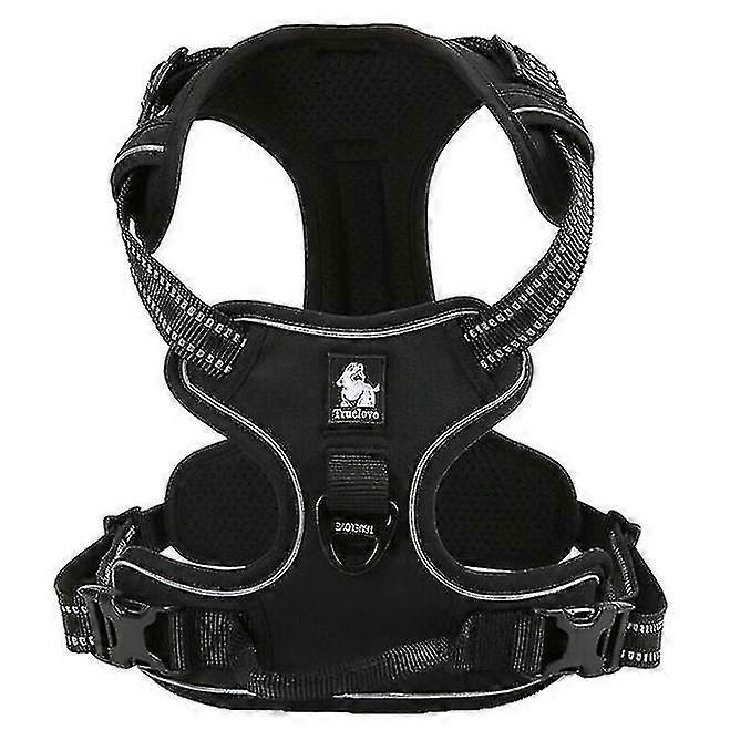 No Pull Dog Harness Reflective Adjustable With 2 Snap Buckles Easy Control Handle
