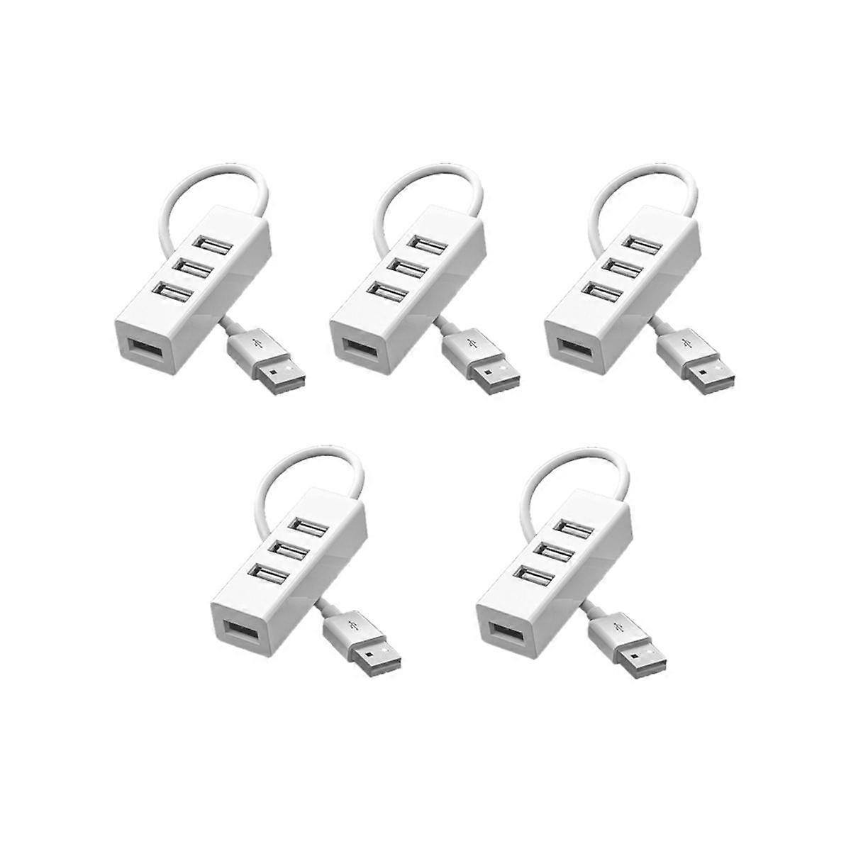 5Pcs Hub USB Multi 2.0 Hub USB Splitter Power Adapter High Speed 4 Port All in One for PC Windows C