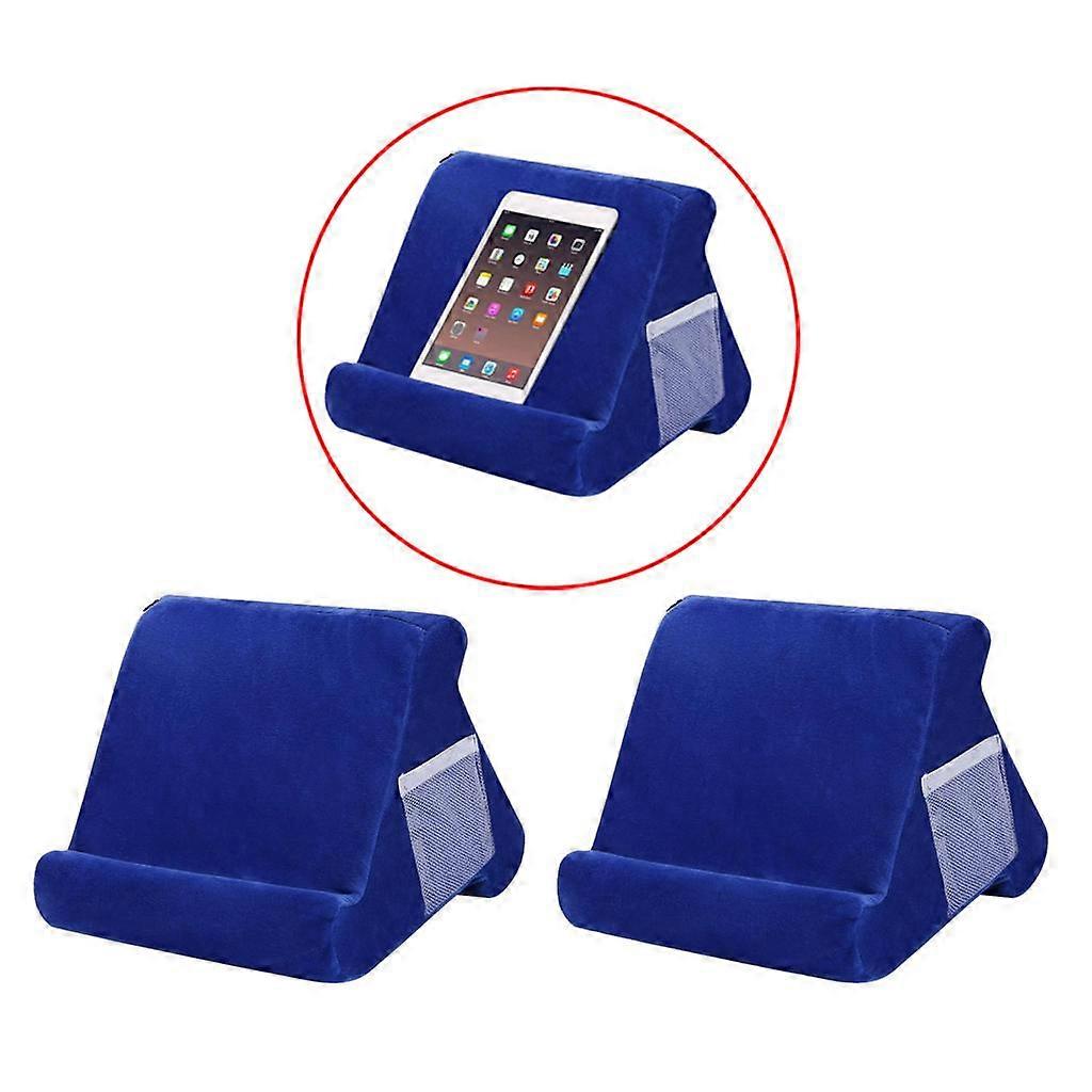 2x Pillow Stands For Tablet Book Reader Holder Rest Cushion Blue
