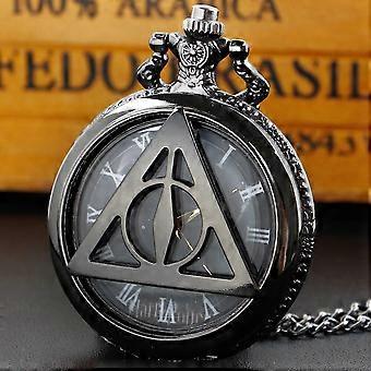 Tema de película clásica Reloj de bolsillo de cuarzo Collar Reloj de bolsillo de bola con alas Colgante Regalo para niños