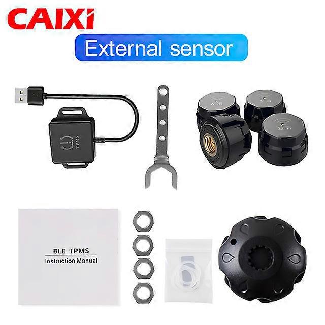 CAIXI Car TPMS Tire Pressure Monitoring System Security Alarm Tyre 4Wheel Pressure Sensor For Car Randio Android Multimedia dvd