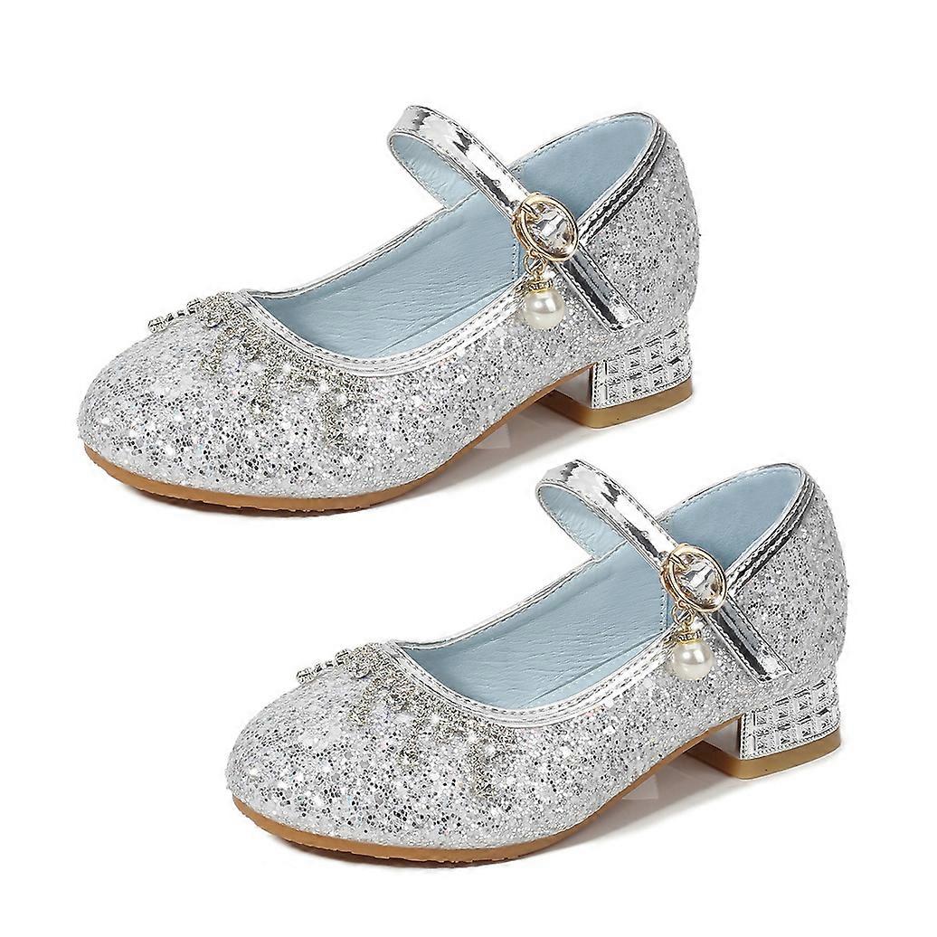 Crystal Slippers Cinderella Party Wedding Sequined Princess Leather Shoes